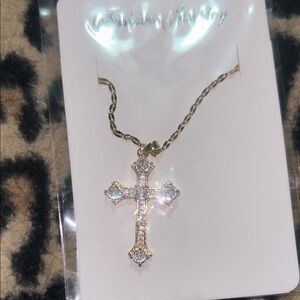 Gold Cross Pendant Necklace